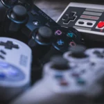 retro gaming console with classic video games